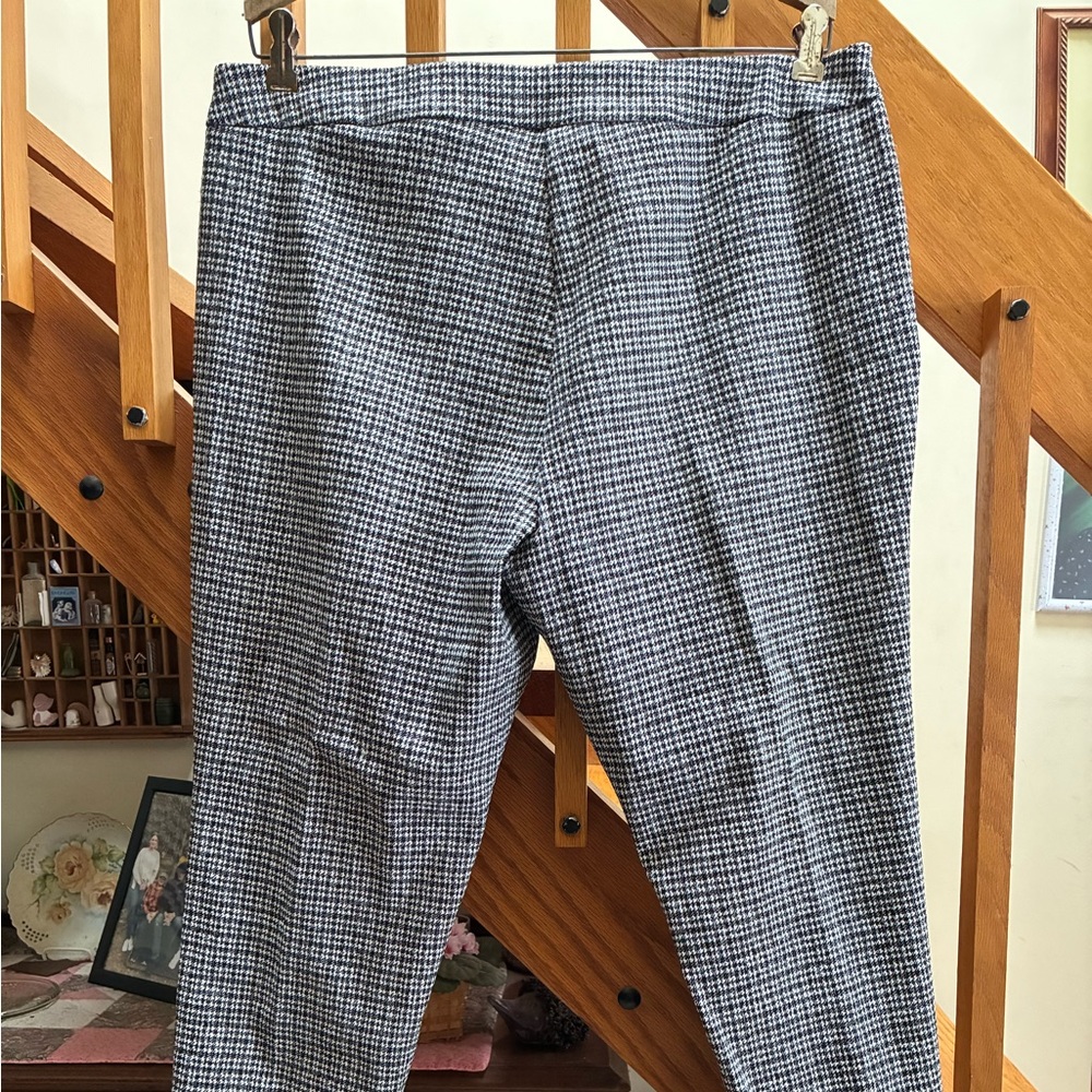 Women’s Annette  Black and White Checkered Pants XL Pull On